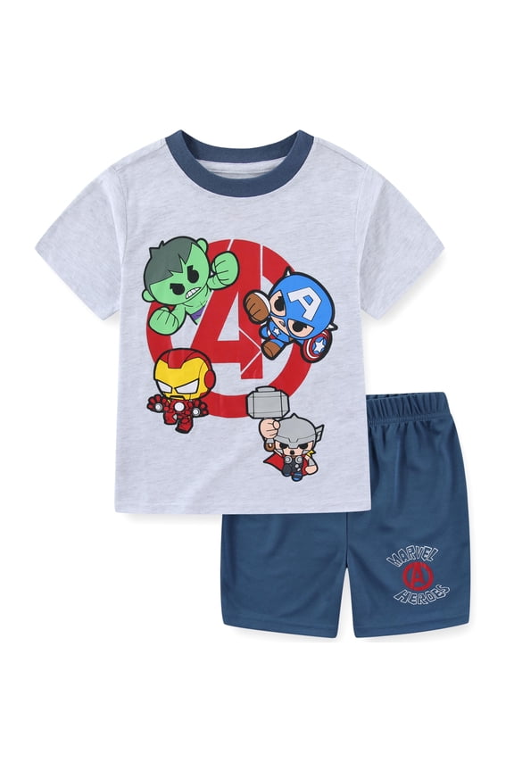 Avengers Short Sleeve T-Shirt and Mesh Short Set (Boys), 2 Piece Set, Sizes 3T-7