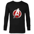 thumbnail image 1 of Marvel Avengers Silver and Red Logo - Long Sleeve T-Shirt for Men - Customized-Black, 1 of 5