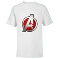 thumbnail image 1 of Marvel Avengers Silver and Red Logo - Short Sleeve T-Shirt for Kids - Customized-White, 1 of 5