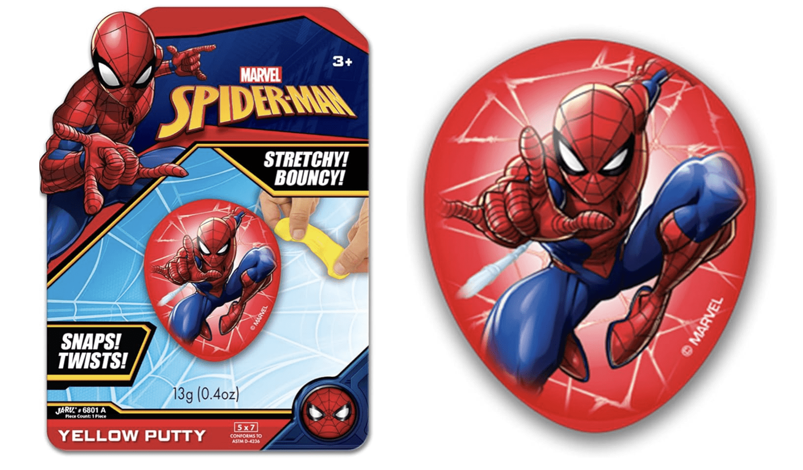 Marvel Avengers Slime Filled Eggs (1 Unit) Bouncy Sensory Putty for Kids. Stress Relief Stretchy Fidget Toy. Superhero Toys. Bulk Marvel Easter Egg Stuffers