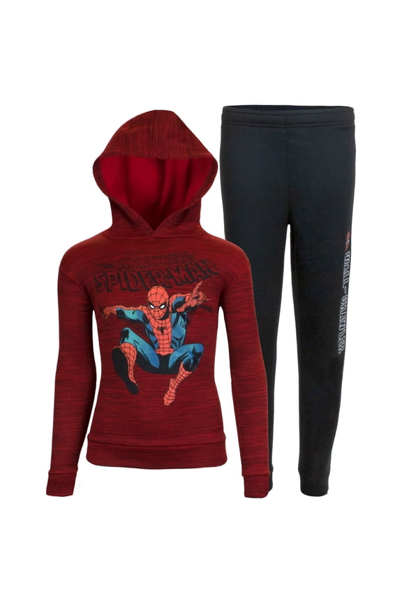 Avengers Spider-Man Black Panther Miles Morales Boys 2-Piece Fleece Sets, Fleece Hoodie and Pants Bundle Set for Boys