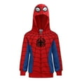 thumbnail image 1 of Marvel Avengers Spider-Man Boys Zip-Up Hoodie for Toddlers and Big Kids – Blue/Red/White, 1 of 5