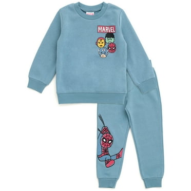 Marvel Avengers Spider-Man Iron Man Captain America Fleece Sweatshirt and Jogger Pants Outfit Set Toddler to Little Kid