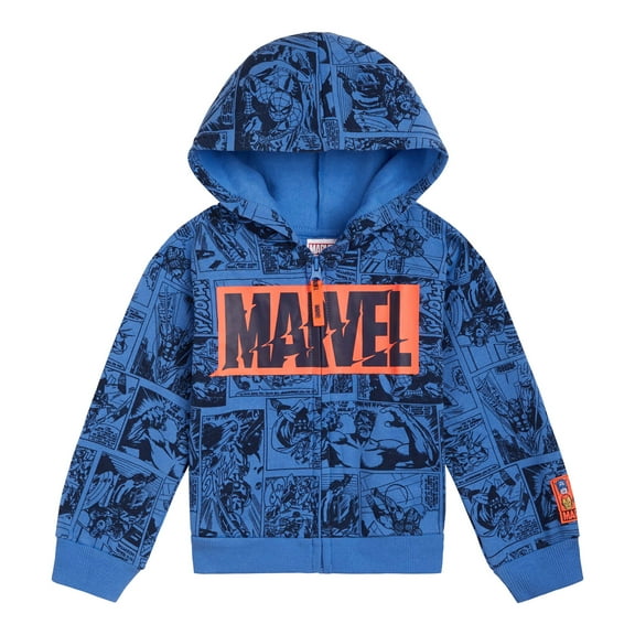 Marvel Avengers Spider-Man Iron Man Captain America Fleece Zip Up Hoodie Toddler to Big Kid