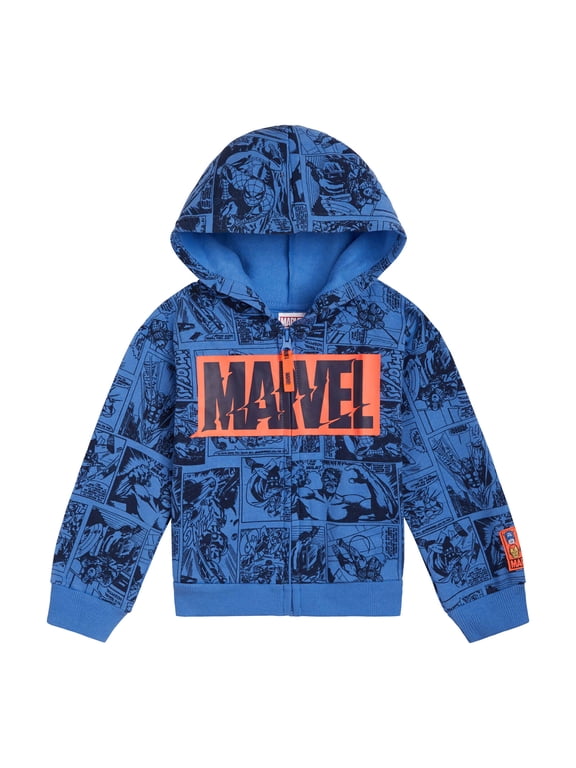 Avengers Spider-Man Iron Man Captain America Fleece Zip Up Hoodie Toddler to Big Kid