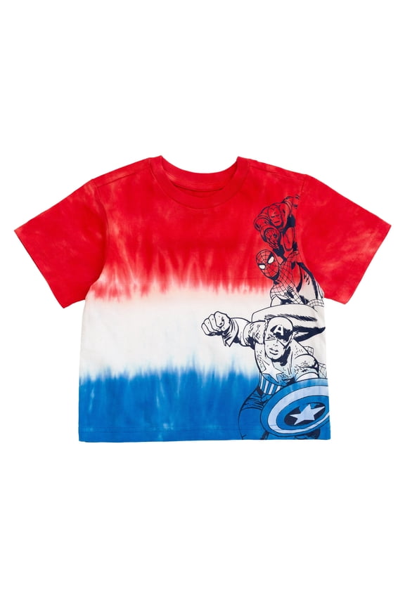 Avengers Spider-Man Iron Man Captain America July 4th Matching Family T-Shirt Tie Dye Toddler to Big Kid