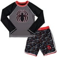 thumbnail image 1 of Marvel Avengers Spider-Man Little Boys Swim Rash Guard Swim Trunks Black / Grey 6, 1 of 5