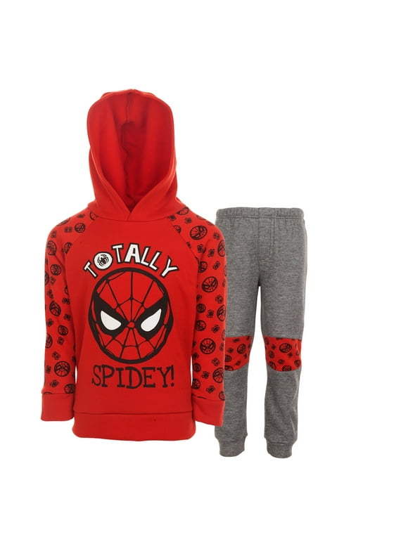 Marvel Avengers Spider-Man Toddler Boys Fleece Pullover Hoodie and Jogger Pants Outfit Set Toddler to Big Kid