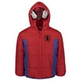 thumbnail image 1 of Marvel Avengers Spider-Man Toddler Boys Winter Coat Puffer Jacket Red 4T, 1 of 4