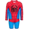 thumbnail image 1 of Marvel Avengers Spider-Man Toddler Boys Zip up One Piece Bathing Suit Polyester & Spandex Activewear, Newborn to Toddler, 1 of 5