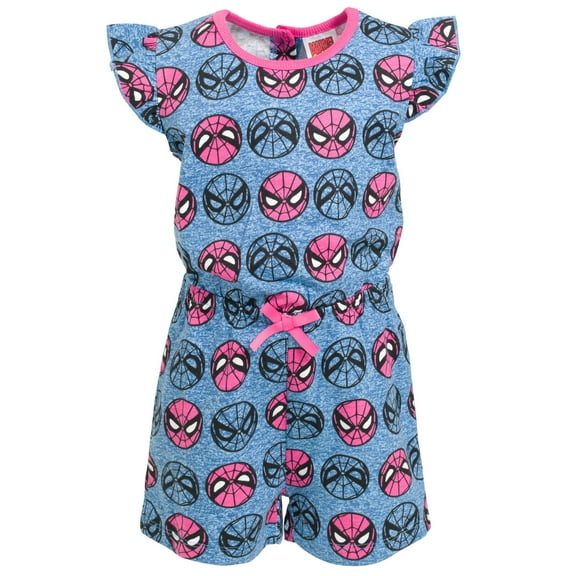 Marvel Avengers Spider-Man Toddler Girls French Terry Romper Toddler to Big Kid
