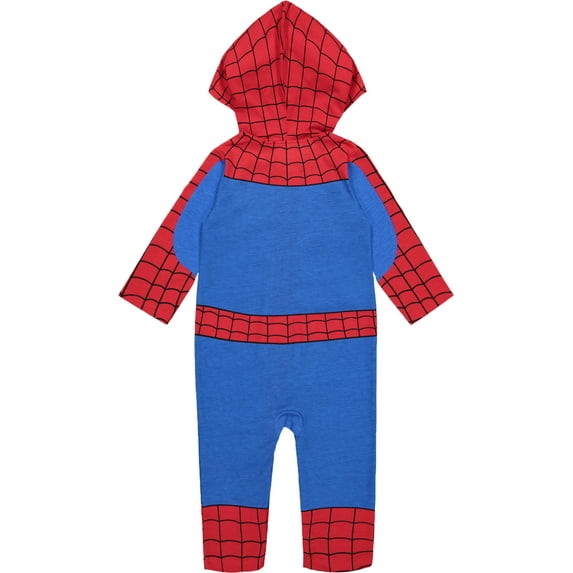 Marvel Avengers Spiderman Baby Boys' Zip-Up Hooded Costume Coverall (12M)
