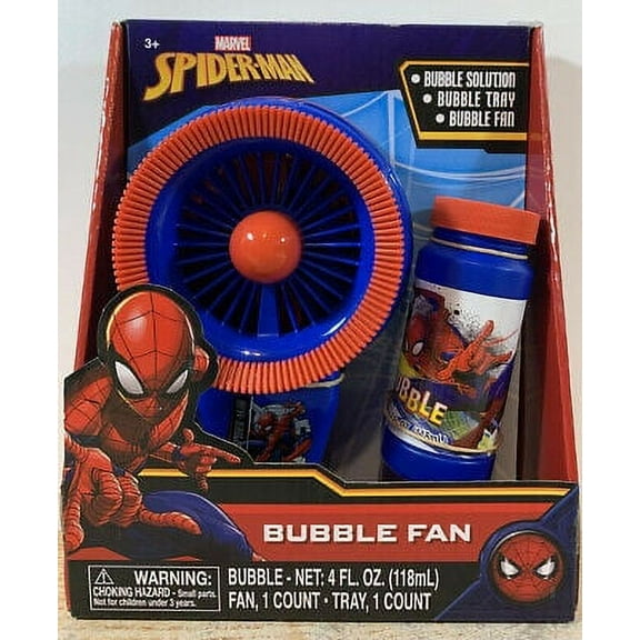 Marvel Avengers Spiderman Spider-Man Bubble Fan with 4 Ounces of Solution
