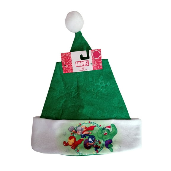 Marvel Avengers Super Hero Boys Green Felt Santa Hat