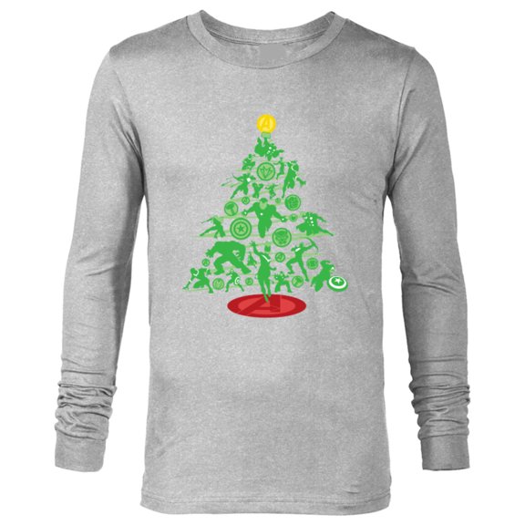 Marvel Avengers Super Hero Christmas Tree Holiday - Long Sleeve T-Shirt for Men – Customized-Athletic Heather