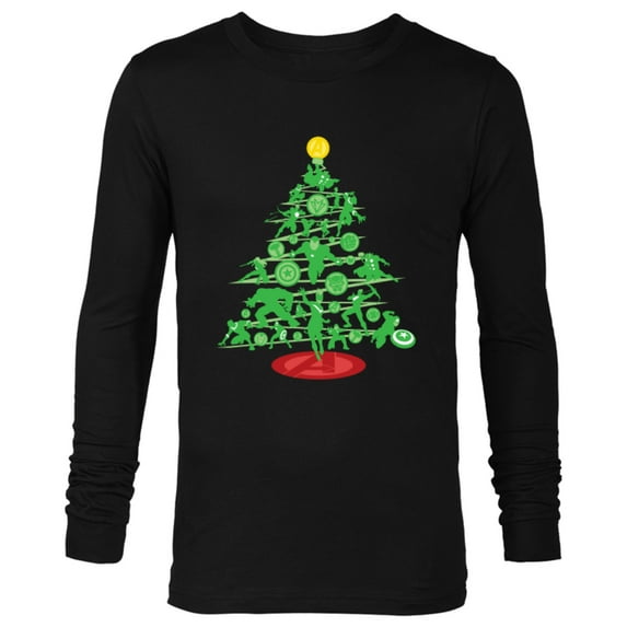 Marvel Avengers Super Hero Christmas Tree Holiday - Long Sleeve T-Shirt for Men – Customized-Black