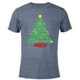 thumbnail image 1 of Marvel Avengers Super Hero Christmas Tree Holiday - Short Sleeve Blended T-Shirt for Adults – Customized-Navy Heather, 1 of 5