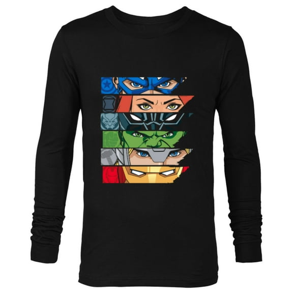 Marvel Avengers Super Hero Eyes Black - Long Sleeve T-Shirt for Men -Customized-Black