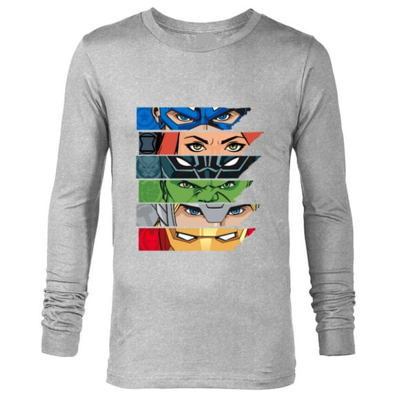 Marvel Avengers Super Hero Eyes - Long Sleeve T-Shirt for Men - Customized-Athletic Heather