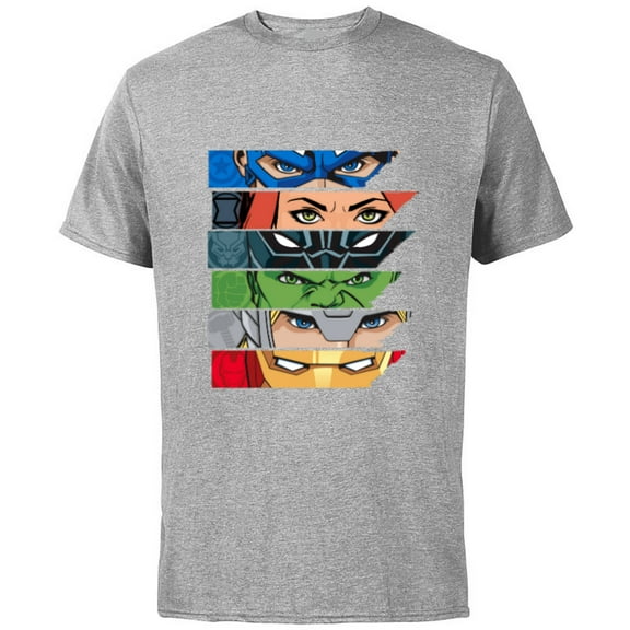 Marvel Avengers Super Hero Eyes - Short Sleeve Cotton T-Shirt for Adults - Customized-Athletic Heather