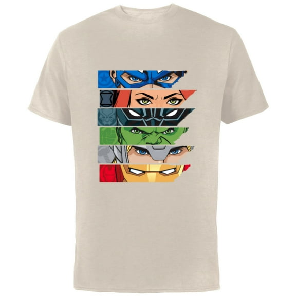 Marvel Avengers Super Hero Eyes - Short Sleeve Cotton T-Shirt for Adults - Customized-Natural