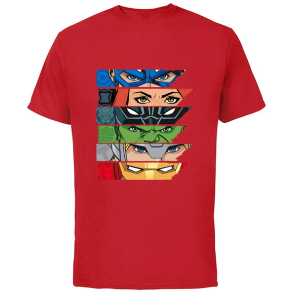 Marvel Avengers Super Hero Eyes - Short Sleeve Cotton T-Shirt for Adults - Customized-Red