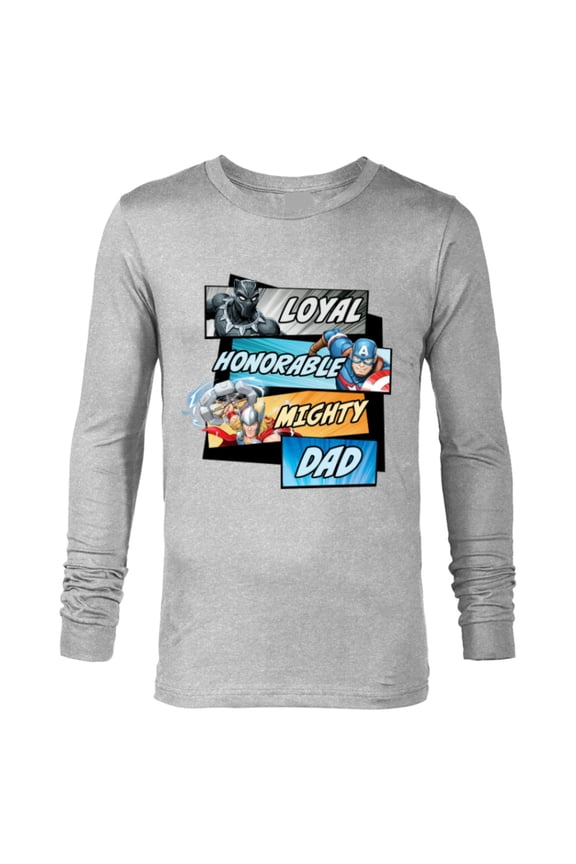Avengers Super Hero Mighty Dad Birthday Father’s Day - Long Sleeve T-Shirt for Men - Customized-Athletic Heather