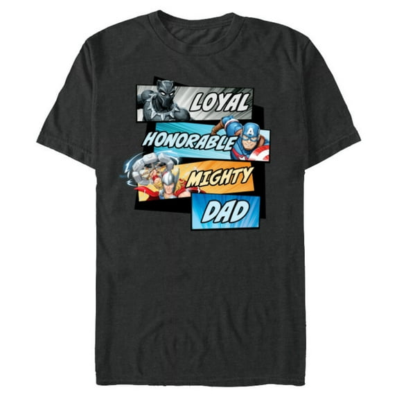 Marvel Avengers Super Hero Mighty Dad Birthday Father’s Day - Short Sleeve Blended T-Shirt for Adults - Customized-Dark Heather