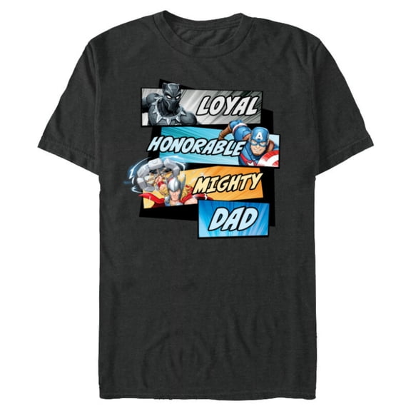 Marvel Avengers Super Hero Mighty Dad Birthday Father’s Day - Short Sleeve Blended T-Shirt for Adults - Customized-Dark Heather