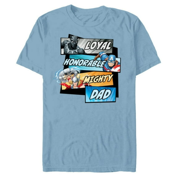Marvel Avengers Super Hero Mighty Dad Birthday Father’s Day - Short Sleeve Blended T-Shirt for Adults - Customized-Ocean Blue