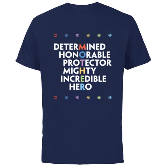 Marvel Avengers Super Hero Mother's Day - Short Sleeve Cotton T-Shirt for Adults - Customized-Navy