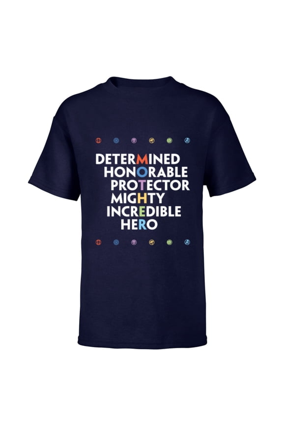 Avengers Super Hero Mother's Day - Short Sleeve T-Shirt for Kids - Customized-Navy