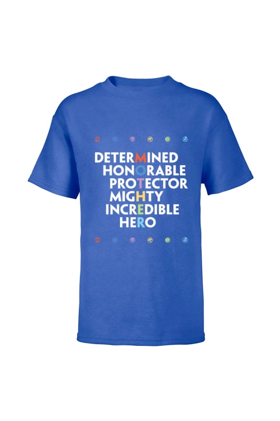 Avengers Super Hero Mother's Day - Short Sleeve T-Shirt for Kids - Customized-Royal