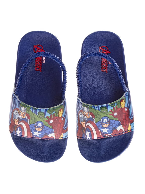 Marvel Avengers Toddler Boy Shoes Stability Slide Sandals, Medium, Blue, Size: 5-6