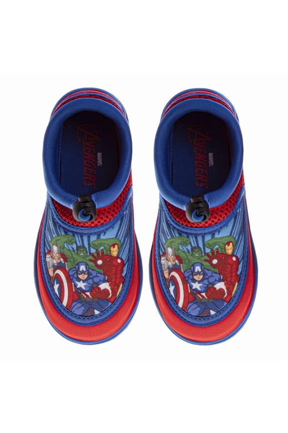 Marvel Avengers Super Heroes Boys Water Shoes. (Toddler Little Kids), Red Blue, Size: 7-8