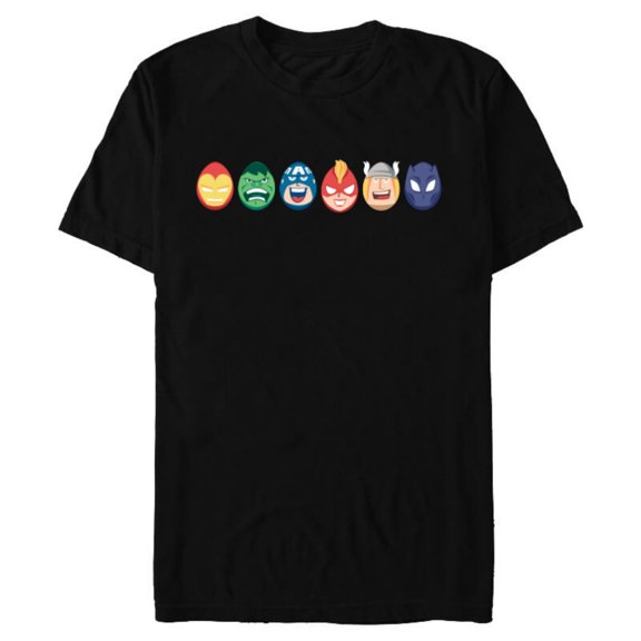 Marvel Avengers Super Heroes Toony Easter Eggs - Short Sleeve Blended T-Shirt for Adults - Customized-Black
