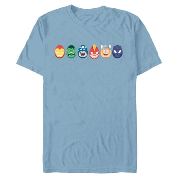 Marvel Avengers Super Heroes Toony Easter Eggs - Short Sleeve Blended T-Shirt for Adults - Customized-Ocean Blue