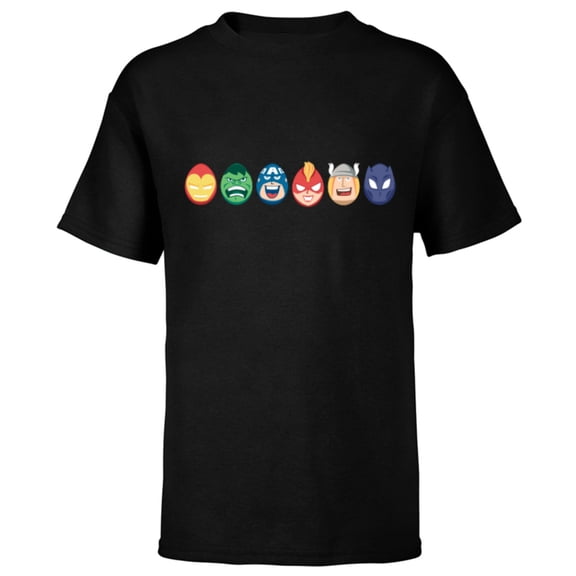 Marvel Avengers Super Heroes Toony Easter Eggs - Short Sleeve T-Shirt for Kids - Customized-Black