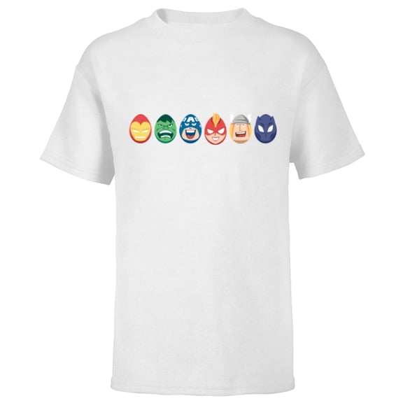 Marvel Avengers Super Heroes Toony Easter Eggs - Short Sleeve T-Shirt for Kids - Customized-White