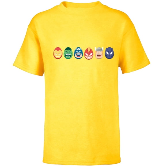 Marvel Avengers Super Heroes Toony Easter Eggs - Short Sleeve T-Shirt for Kids - Customized-Yellow