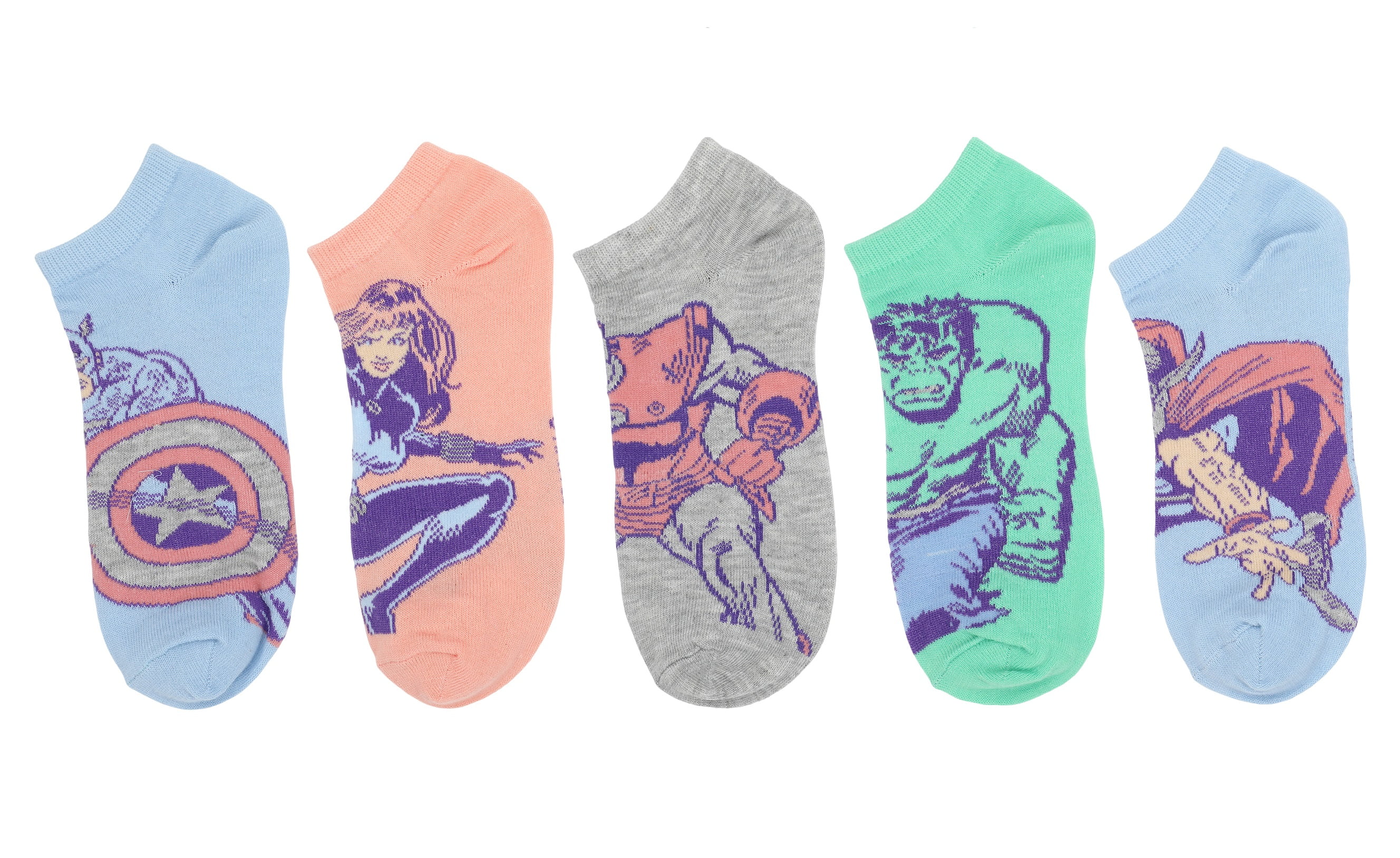 Buy Marvel Avengers Black Ankle Socks 5 Pack - 9-12, Multipacks