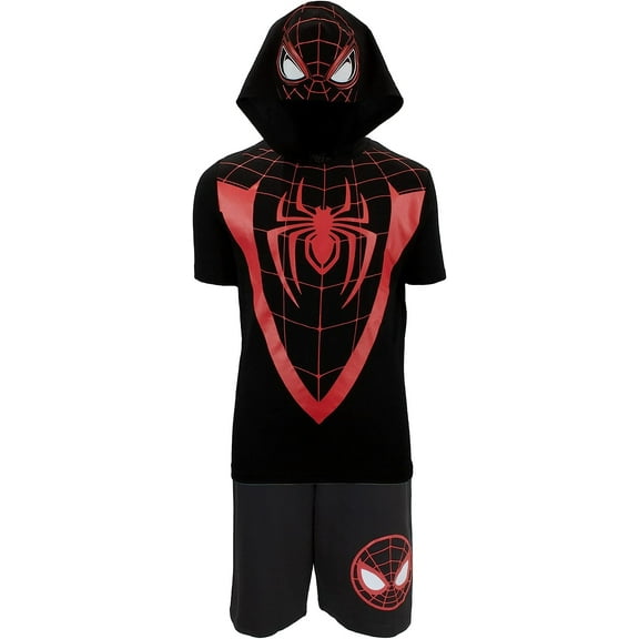 Marvel Avengers Superheroes Boys Character Lightweight Short Sleeve Hoodie T-Shirt & Shorts Ath Short Set