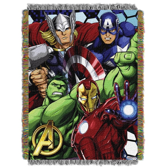 Marvel Avengers Tapestry Throw Blanket, 48x60, Multicolor, Polyester, Machine Wash, 1 Each