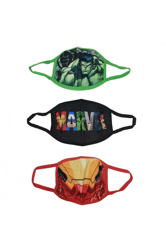 Marvel Avengers Team Characters 3-Pack of Kids Face Masks