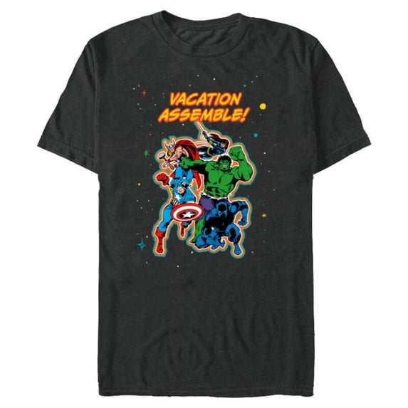 Marvel Avengers Team Group Trip Matching Vacation Assemble - Short Sleeve Blended T-Shirt for Adults - Customized-Dark Heather