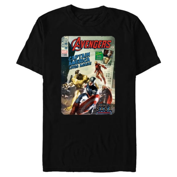 Marvel Avengers The Infinity Saga Retro Comic Cover - Short Sleeve Blended T-Shirt for Adults - Customized-Black