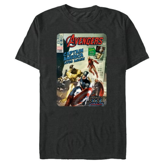 Marvel Avengers The Infinity Saga Retro Comic Cover - Short Sleeve Blended T-Shirt for Adults - Customized-Dark Heather