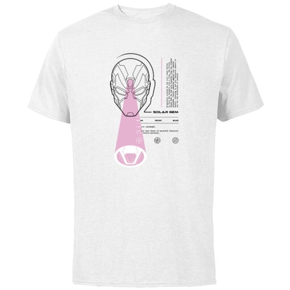 Marvel Avengers The Vision Solar Gem Data Readout - Short Sleeve Cotton T-Shirt for Adults - Customized-White