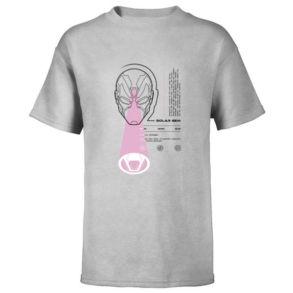 Marvel Avengers The Vision Solar Gem Data Readout - Short Sleeve T-Shirt for Kids - Customized-Athletic Heather