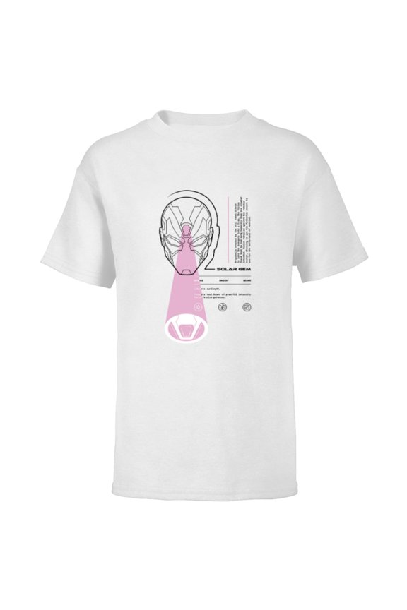 Avengers The Vision Solar Gem Data Readout - Short Sleeve T-Shirt for Kids - Customized-White